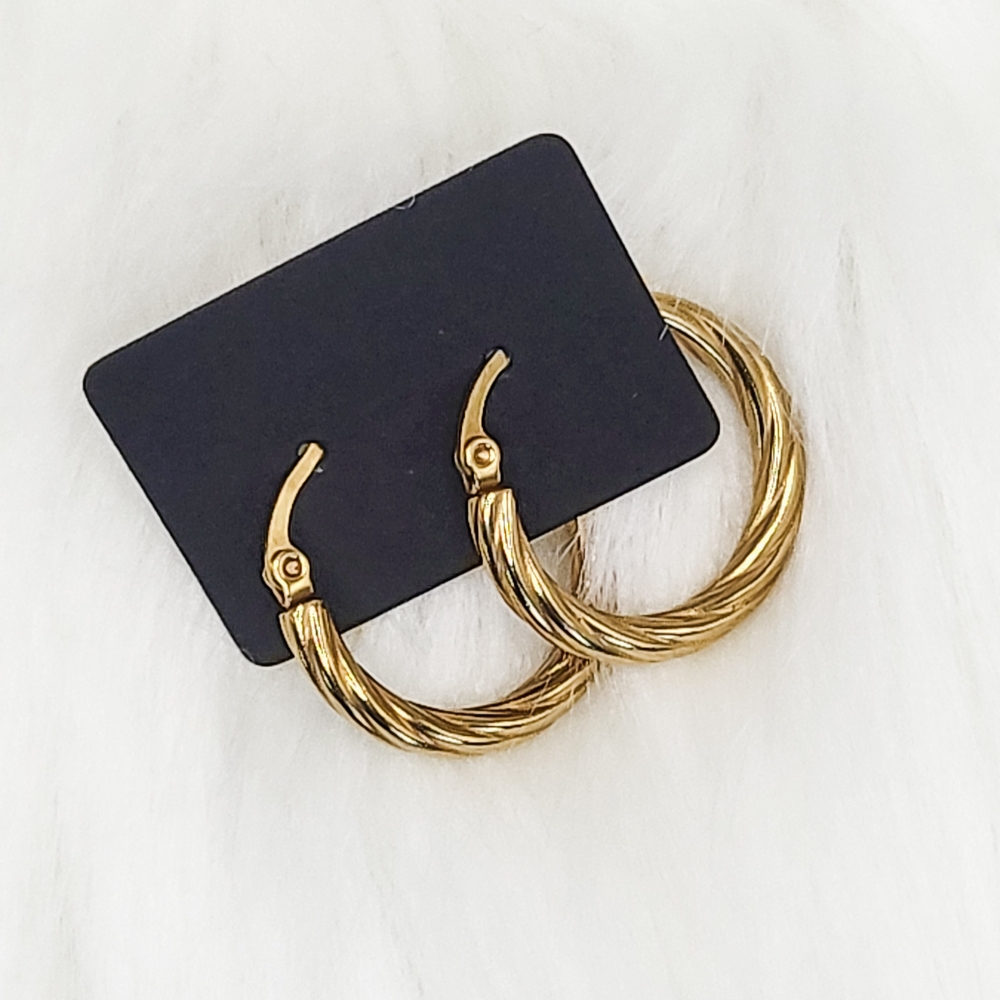 Gold Twisted Hoop Earrings